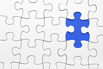 Image showing Blue puzzle piece missing