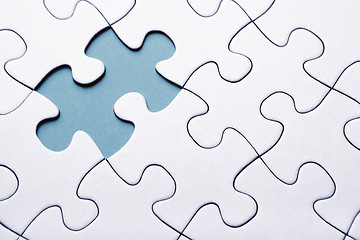 Image showing Blue puzzle piece missing