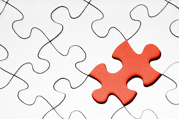 Image showing Red puzzle piece