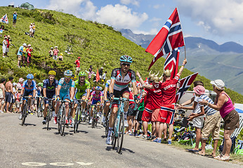 Image showing The Peloton in Pyrenees Mountains