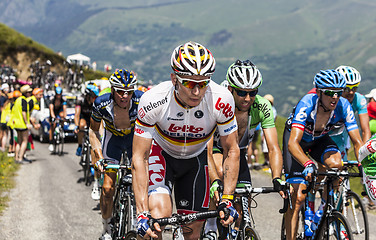 Image showing The Peloton in Pyrenees Mountains