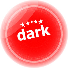 Image showing dark word red web button, label, icon