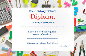 Image showing preschool diploma