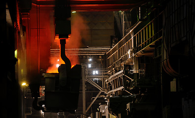 Image showing red-hot molten steel 