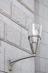 Image showing Modern street lamp on the wall.