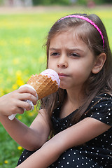 Image showing Little girl with ice cream