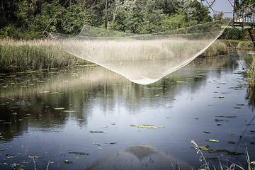 Image showing Fishing hut on the lagoon