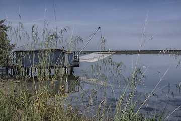 Image showing Fishing hut on the lagoon