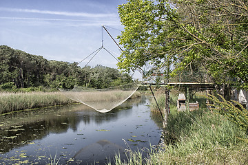 Image showing Fishing hut on the lagoon