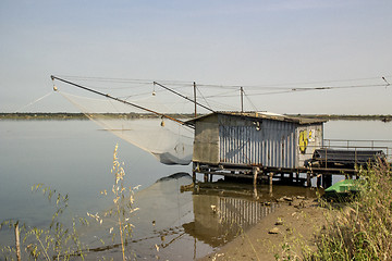 Image showing Fishing hut on the lagoon