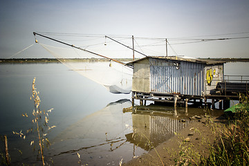 Image showing Fishing hut on the lagoon