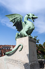 Image showing Dragon Bridge, Ljubljana.