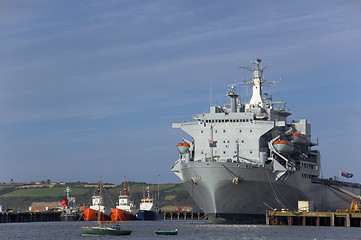 Image showing Large Ship Docked