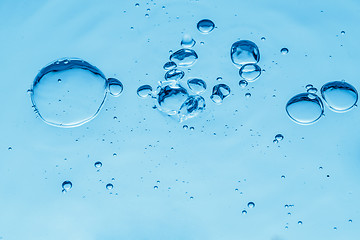 Image showing Background of blue water drops 