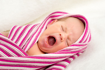 Image showing crying newborn baby in the hospital