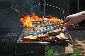 Image showing Grill with flames