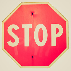 Image showing Retro look Stop sign