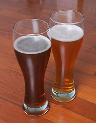 Image showing Two glasses of German beer