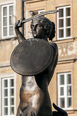 Image showing Mermaid statue in Warsaw.