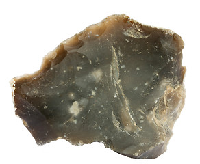 Image showing Flake of flint isolated on white