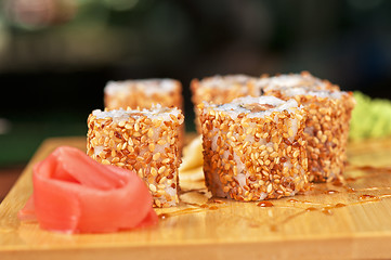 Image showing sesame sushi rolls