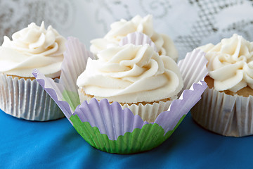 Image showing Frosted Vanilla Cupcakes