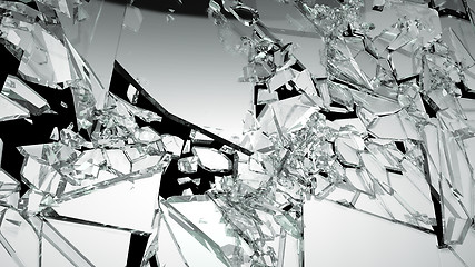 Image showing Demolished glass with sharp pieces