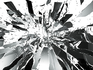 Image showing Shattered glass: sharp Pieces isolated