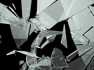 Image showing Pieces of Broken and Shattered glass 