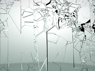 Image showing Destructed or broken glass isolated on black