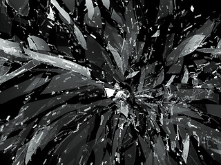 Image showing Destructed or Shattered glass isolated on black