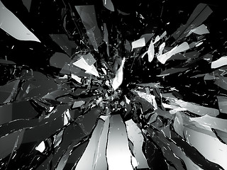 Image showing Broken shattered glass pieces isolated