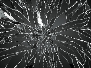 Image showing Smashed and shattered glass isolated