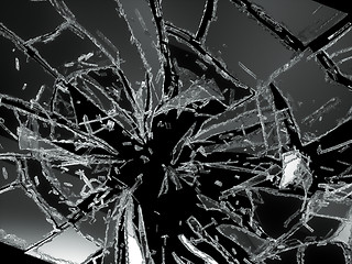 Image showing Shattered or demolished pieces of glass