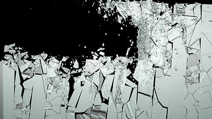 Image showing Shattered or smashed pieces of glass