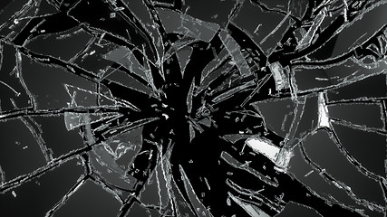 Image showing Pieces of destructed Shattered glass