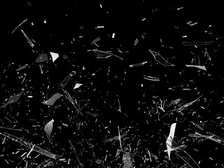 Image showing Pieces of Broken Shattered glass 