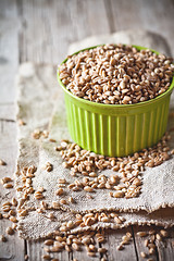 Image showing wheat grain in bowl 
