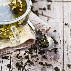 Image showing cup of green tea
