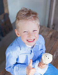 Image showing boy eating ice-cream