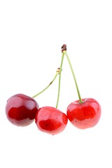 Image showing Sweet cherries isolated on a white background