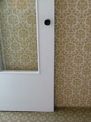 Image showing door and a wallpaper pattern