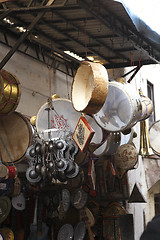 Image showing Musical instruments in Moroccan Medina