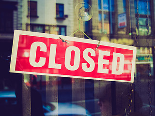 Image showing Retro look Closed sign