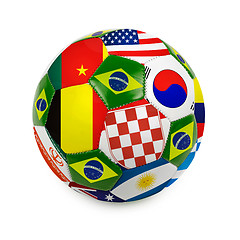 Image showing Soccer ball with brazilian flag