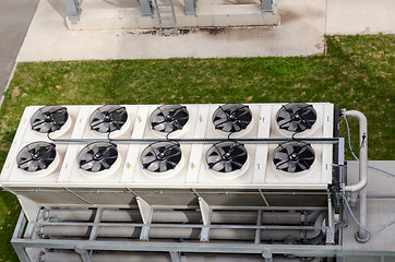 Image showing Ventilator fan spin on building biogas plant 