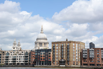 Image showing St Paul's Cathedral and other architecture along the north bank 