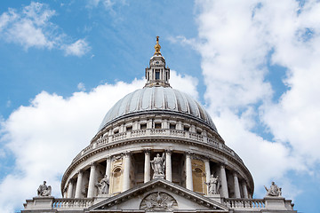 Image showing Closeup of the dome of St. Paul's Cathedral