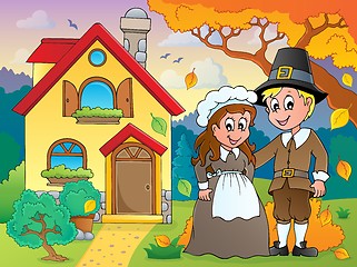 Image showing Thanksgiving pilgrim theme 5