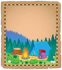 Image showing Parchment with campsite theme 1